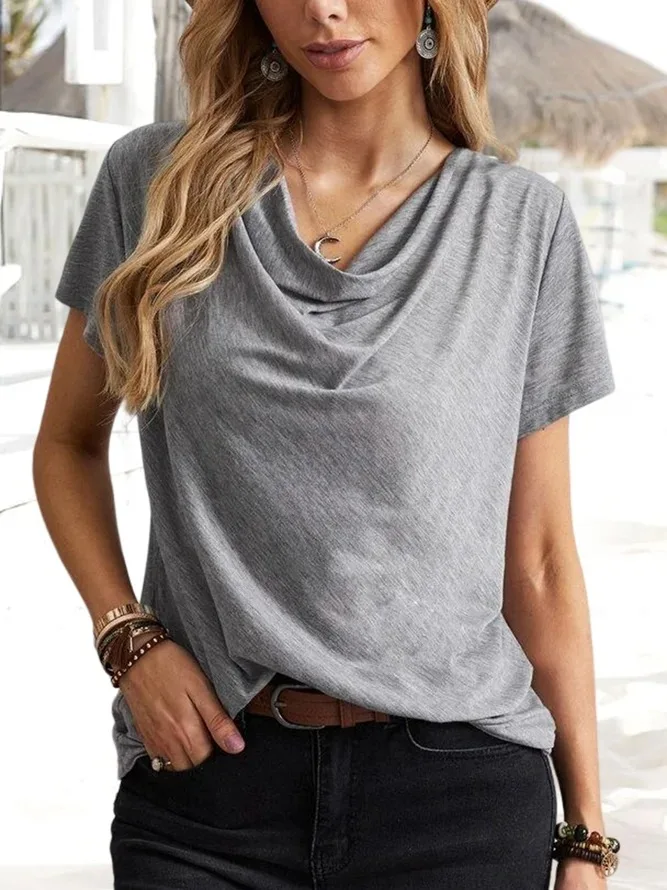 Women's Short Sleeved V Neck Pullover, Elegant, Vintage, Monochromatic Top, Casual, Loose, Street Blouses, Summer Fashion
Women's Short Sleeved V Neck Pullover, Elegant, Vintage, Monochromatic Top, Casual, Loose, Street Blouses, Summer Fashion