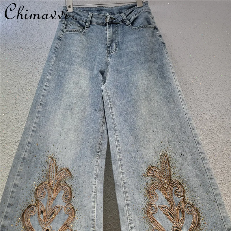 Blue Embroidered Wide-leg Denim Pants for Women 2026 New High-end Fashion Relaxed Streetwear Ladies Casual Denim Trousers
Blue Embroidered Wide-leg Denim Pants for Women 2026 New High-end Fashion Relaxed Streetwear Ladies Casual Denim Trousers