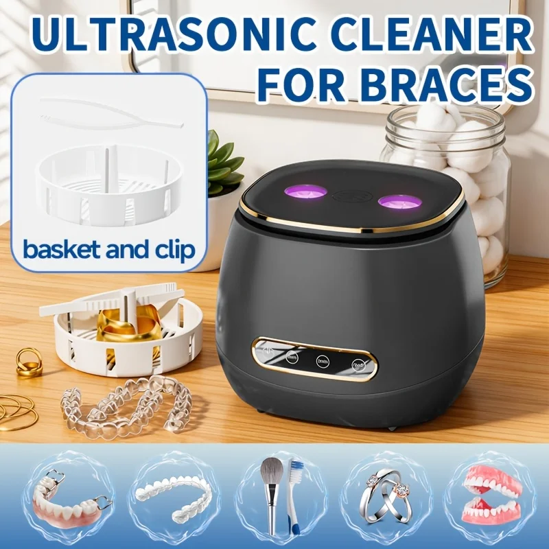 48KHz Ultrasonic Cleaner for Denture Jewelry Watch Bands Makeup Brushes, USB Rechargeable Portable Deep Cleaning Device
48KHz Ultrasonic Cleaner for Denture Jewelry Watch Bands Makeup Brushes, USB Rechargeable Portable Deep Cleaning Device