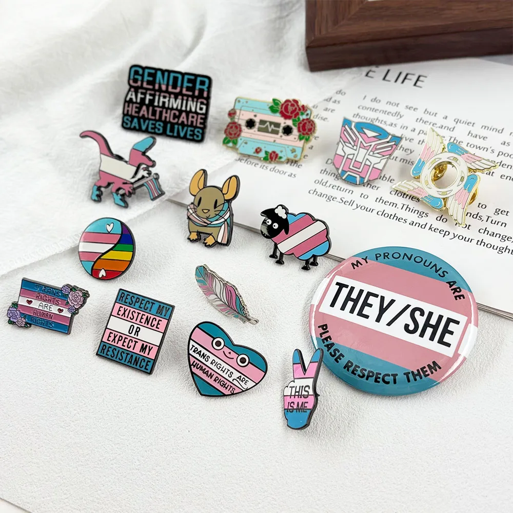 Transgender Pride Flag Enamel Pin Cute Cartoon Animal Theme Brooch Inspirational Quote Badge Backpack Hat Accessory Holiday Gift
Transgender Pride Flag Enamel Pin Cute Cartoon Animal Theme Brooch Inspirational Quote Badge Backpack Hat Accessory Holiday Gift
