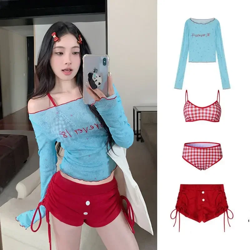 Bikini Conservative Long Sleeve Set Women's Hot Sale Of The Season New Dopa-amine Style Four Piece Swimsuit Pure Desire Thermal
Bikini Conservative Long Sleeve Set Women's Hot Sale Of The Season New Dopa-amine Style Four Piece Swimsuit Pure Desire Thermal