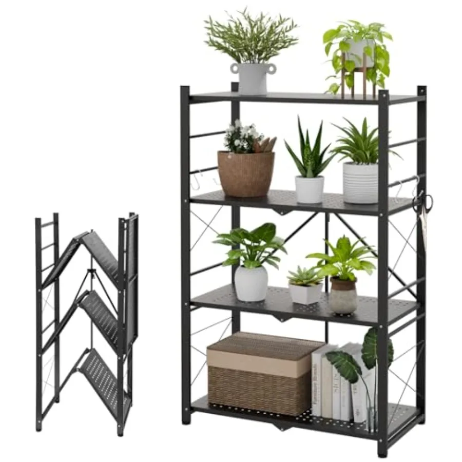 4 Tier Foldable Greenhouse Shelf for Indoor/Outdoor Use Heavy Duty Black Metal No Assembly Required Compact Storage 28x14.6x44.
4 Tier Foldable Greenhouse Shelf for Indoor/Outdoor Use Heavy Duty Black Metal No Assembly Required Compact Storage 28x14.6x44.