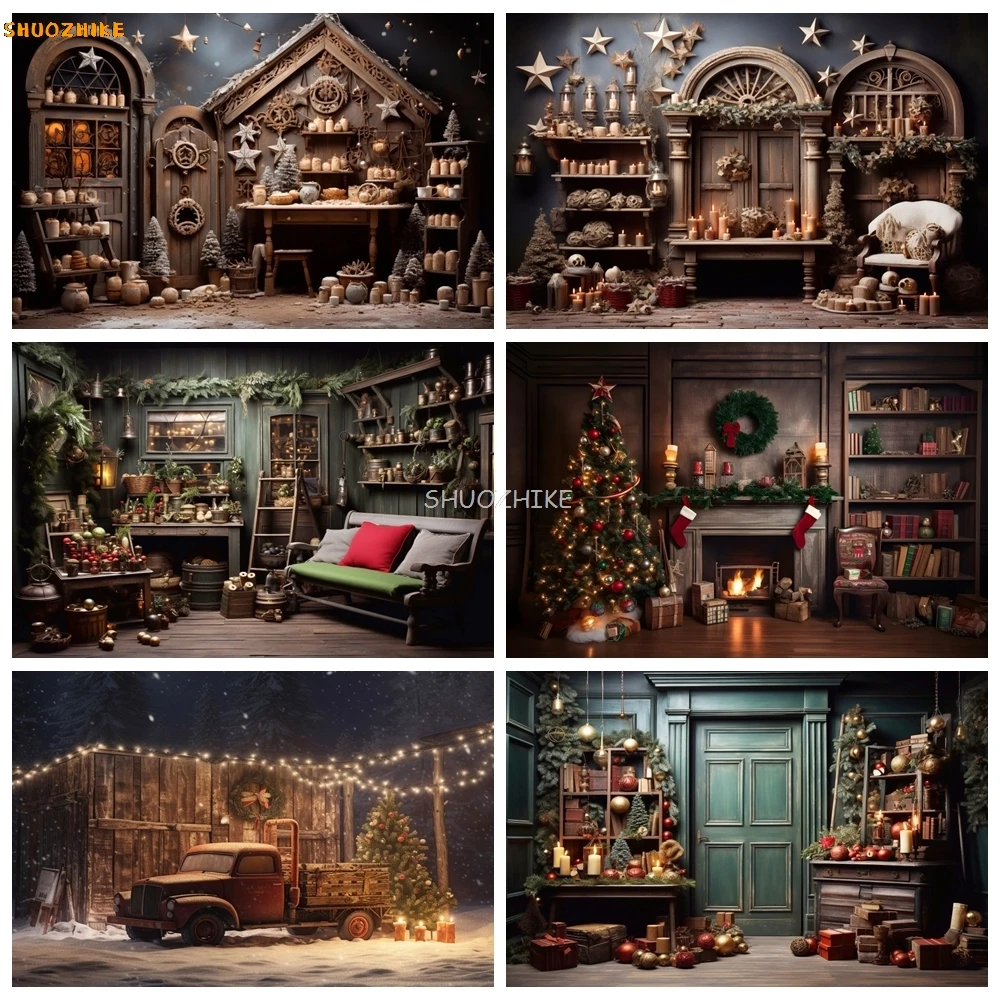 Merry Christmas Photography Backdrop Rustic Wood House Xmas Tree Candle Star Family Party Decor Kids Baby Portrait Background
Merry Christmas Photography Backdrop Rustic Wood House Xmas Tree Candle Star Family Party Decor Kids Baby Portrait Background