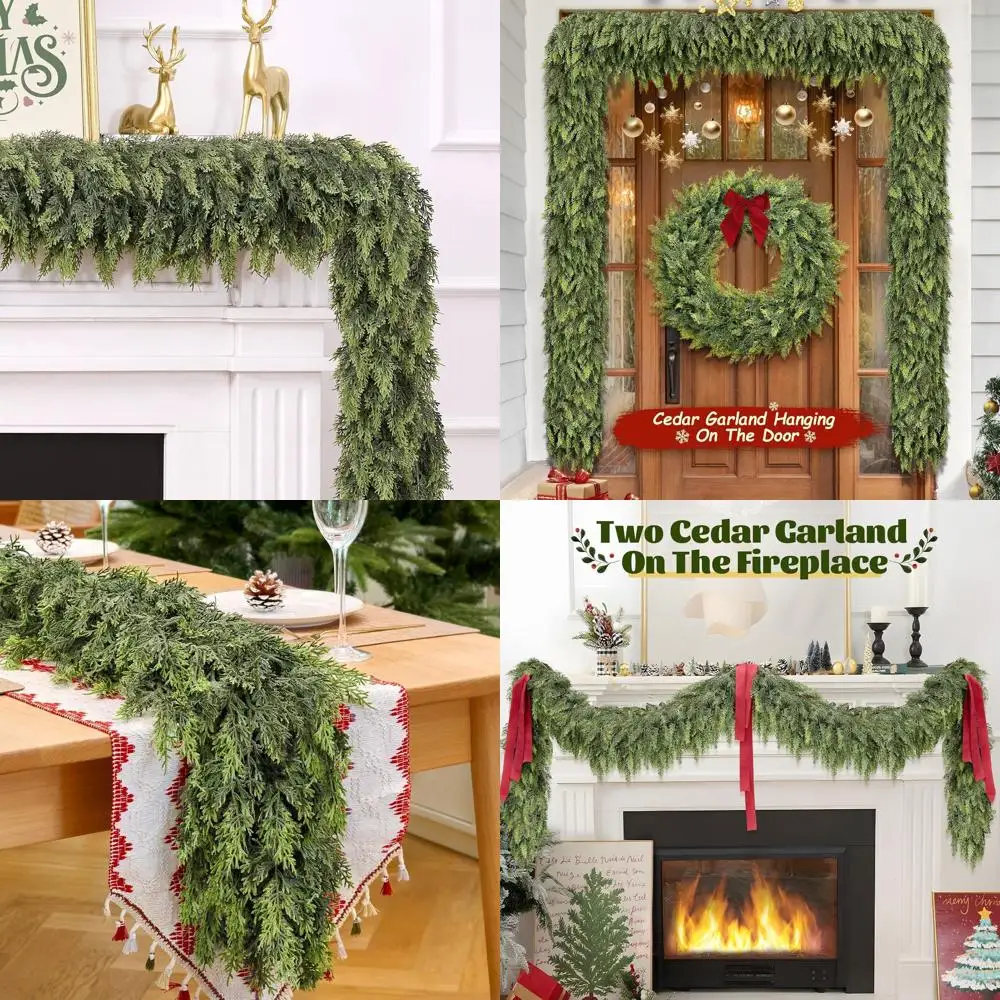 6FT Dual Christmas Cedar Garlands, Lifelike Artificial Greenery for Mantle, Soft and Plush Pine Decor for Indoor & Outdoor Holid
6FT Dual Christmas Cedar Garlands, Lifelike Artificial Greenery for Mantle, Soft and Plush Pine Decor for Indoor & Outdoor Holid