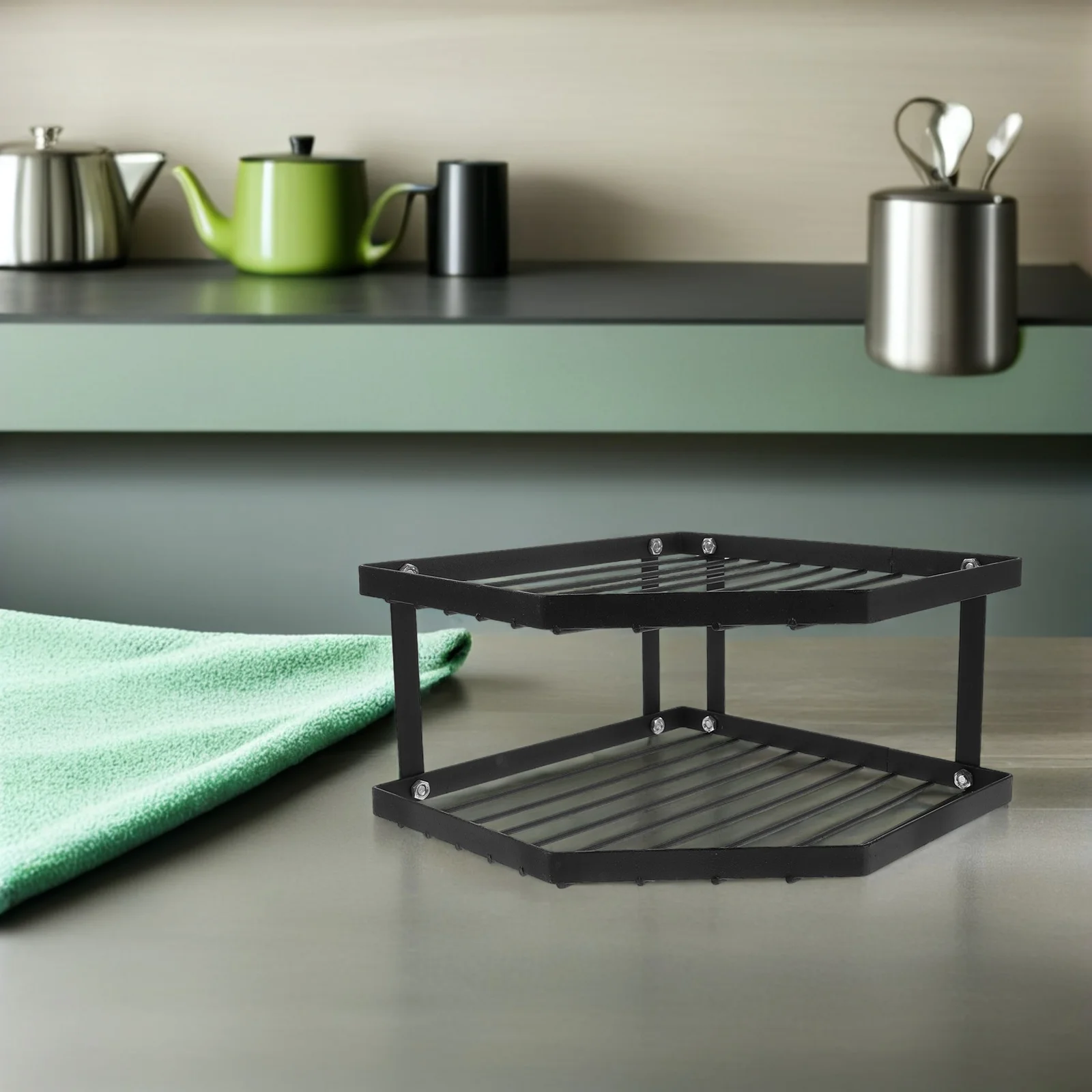 Corner Kitchen Counter Organizer Shelf 2-Tier Metal Pot Rack Stand Double-Layer Space-Saving Kitchen Storage Rack Spice
Corner Kitchen Counter Organizer Shelf 2-Tier Metal Pot Rack Stand Double-Layer Space-Saving Kitchen Storage Rack Spice