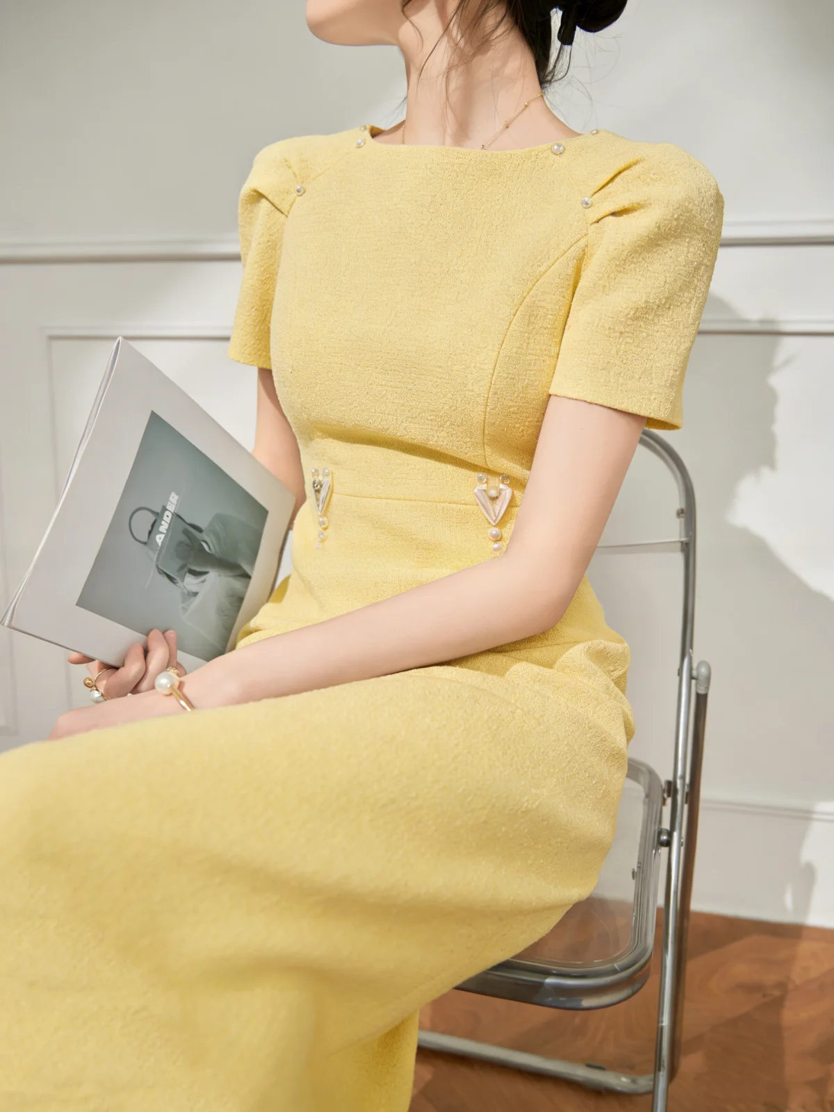Lulu Style Yellow Short Sleeve Slim Fit Women's Dress Fashionable Design High Waist A-Line Skirt Casual Sweet Style Autumn Dress
Lulu Style Yellow Short Sleeve Slim Fit Women's Dress Fashionable Design High Waist A-Line Skirt Casual Sweet Style Autumn Dress
