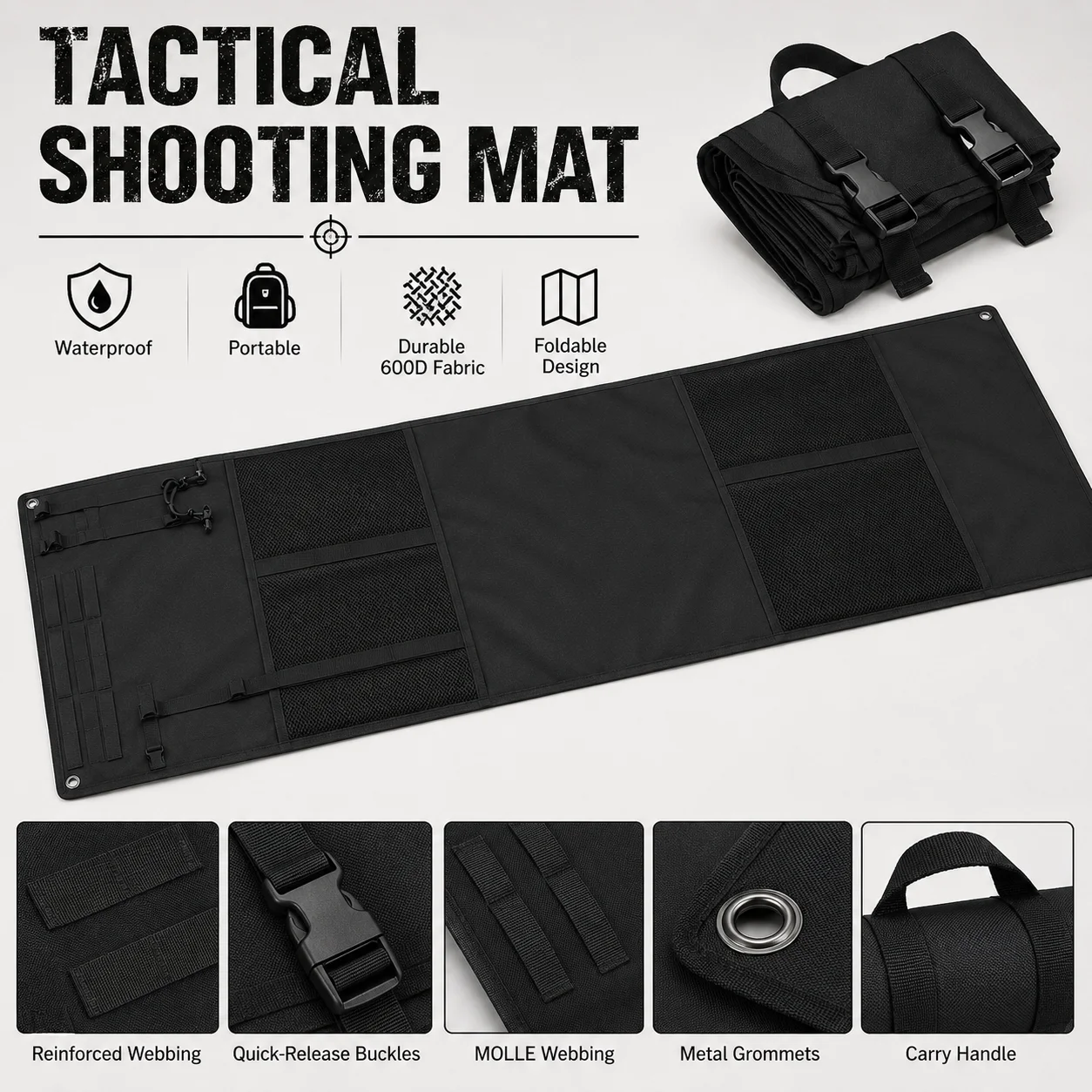 Moistureproof Tactical Ground Mat Durable Portable Rollable Shooting Training Pad Waterproof Camping Mat For Outdoor Activities
Moistureproof Tactical Ground Mat Durable Portable Rollable Shooting Training Pad Waterproof Camping Mat For Outdoor Activities