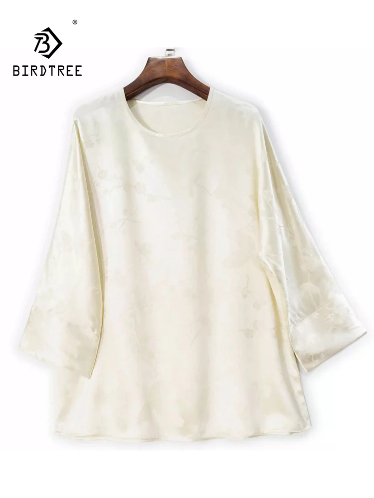 BirdTree, 40MM Natural Silk Elegant T-Shirt, Women Long Sleeve O Neck Jacquard, Retro Commute Loose Tops, 2024 Summer T45919QC
BirdTree, 40MM Natural Silk Elegant T-Shirt, Women Long Sleeve O Neck Jacquard, Retro Commute Loose Tops, 2024 Summer T45919QC