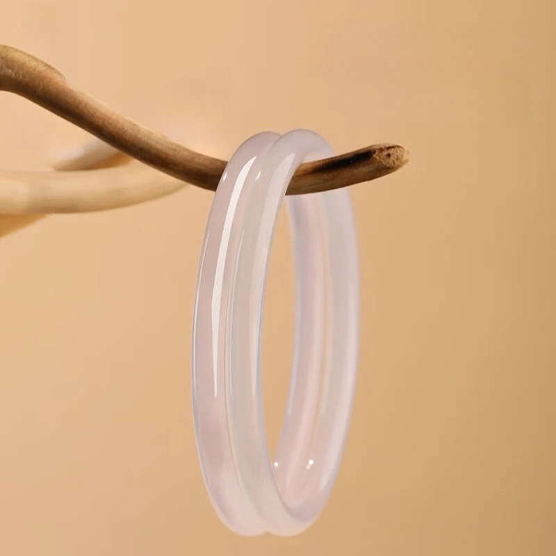 Natural Ice-transparent Agate Chalcedony Fine Round Bar Bracelet, Simple Daily Jade Bracelet with Personality
Natural Ice-transparent Agate Chalcedony Fine Round Bar Bracelet, Simple Daily Jade Bracelet with Personality