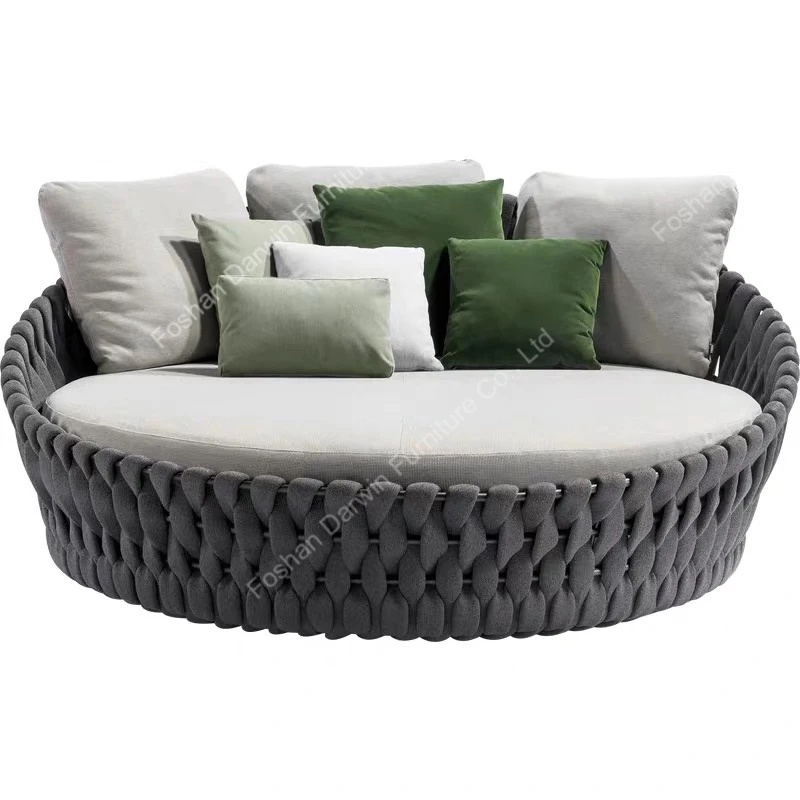 Luxury Factory Outdoor Furniture Garden Round Shape Beach Sunbed Rope Woven Daybed With Aluminum Frame
Luxury Factory Outdoor Furniture Garden Round Shape Beach Sunbed Rope Woven Daybed With Aluminum Frame