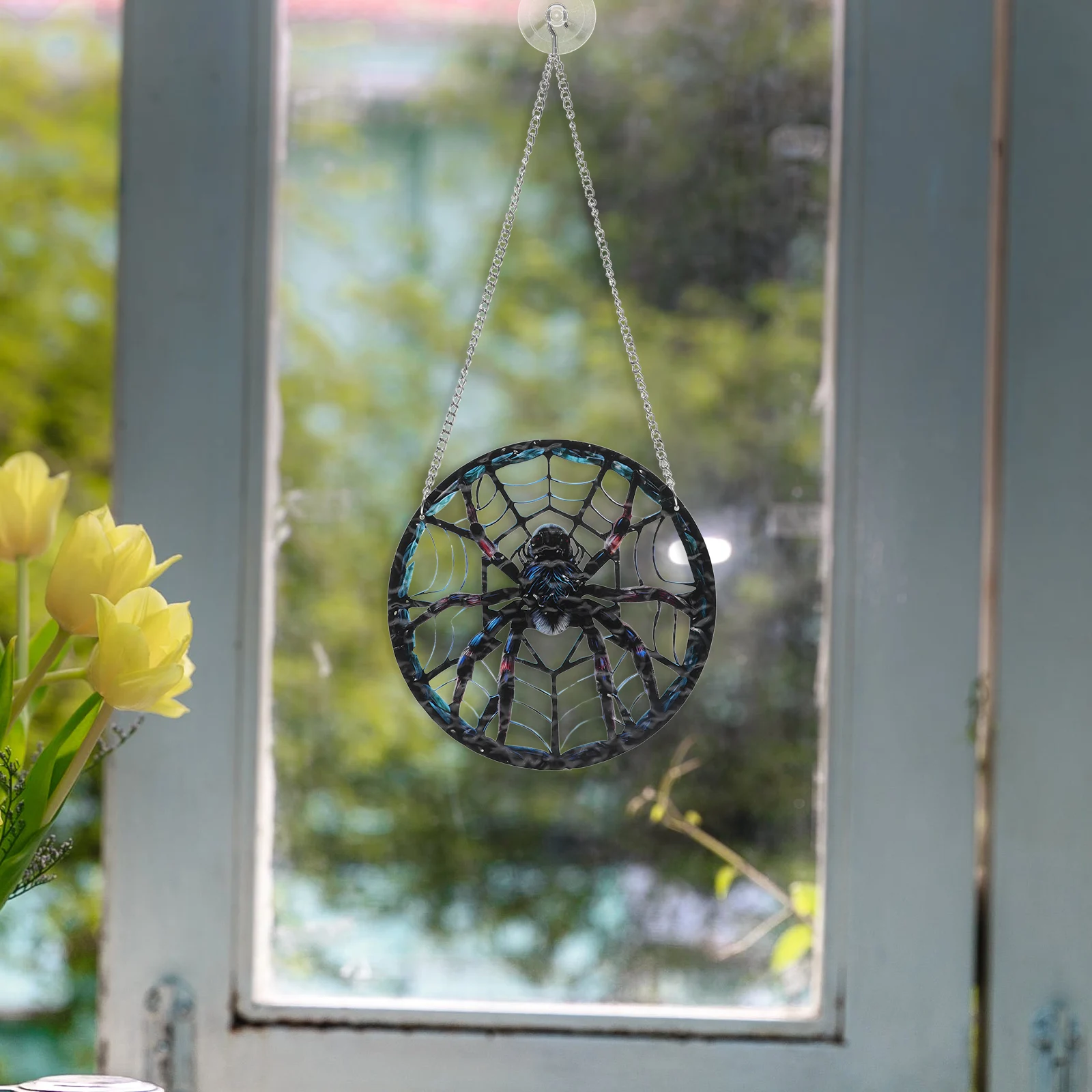 Sun Catcher Spider Web Acrylic Hanging Decor Stained Glass for Window Balcony Halloween Wall nament Vibrant Colors Durable
Sun Catcher Spider Web Acrylic Hanging Decor Stained Glass for Window Balcony Halloween Wall nament Vibrant Colors Durable