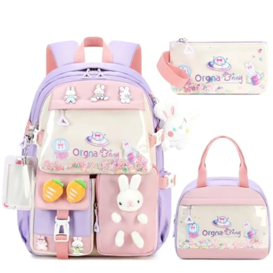 Backpack for Girls Cute Bookbag Set with Lunch Box Pencil Case Kawaii Bunny School Backpacks for Girl 3 Pcs Kindergarten Elemen
Backpack for Girls Cute Bookbag Set with Lunch Box Pencil Case Kawaii Bunny School Backpacks for Girl 3 Pcs Kindergarten Elemen