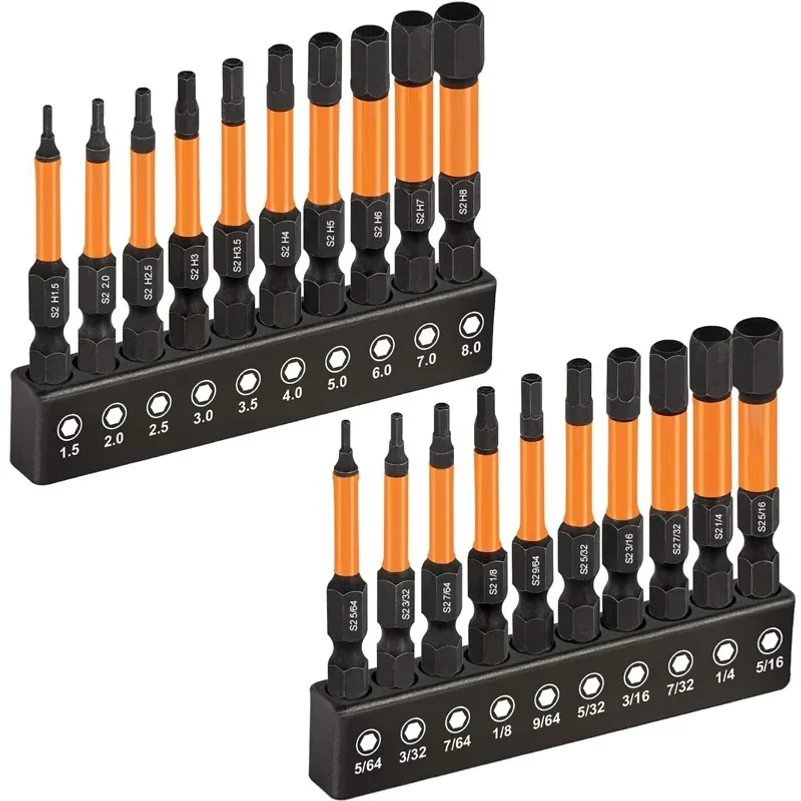 20PCS Hex Head Allen Wrench Bit Set Magnetic Screwdriver Drill Bit Metric Imperial SAE Quick Release 1/4in Hex Shank Impact 50mm
20PCS Hex Head Allen Wrench Bit Set Magnetic Screwdriver Drill Bit Metric Imperial SAE Quick Release 1/4in Hex Shank Impact 50mm