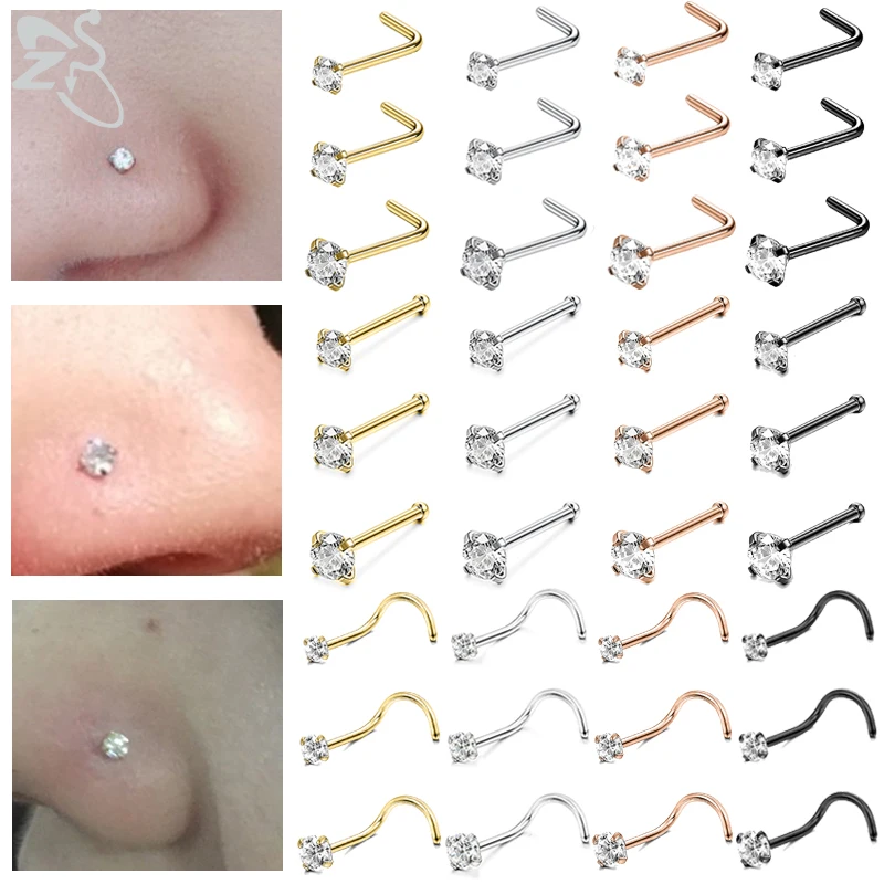 ZS 4-6pcs/lot 20G Stainless Steel Nose Stud Set for Women CZ Crystal Steptum Nose Piercing S Shape Nostril Piercing Body Jewelry
ZS 4-6pcs/lot 20G Stainless Steel Nose Stud Set for Women CZ Crystal Steptum Nose Piercing S Shape Nostril Piercing Body Jewelry