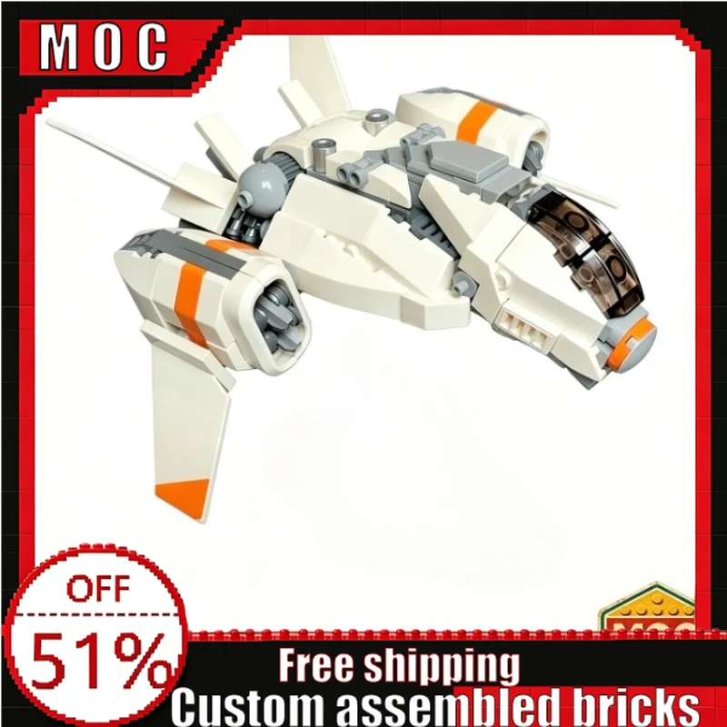 334 Parts MOC The Crusader Sci-Fi Starship Model Building Blocks DIY Assembly Educational Toys Creative Collection Display Gifts
334 Parts MOC The Crusader Sci-Fi Starship Model Building Blocks DIY Assembly Educational Toys Creative Collection Display Gifts