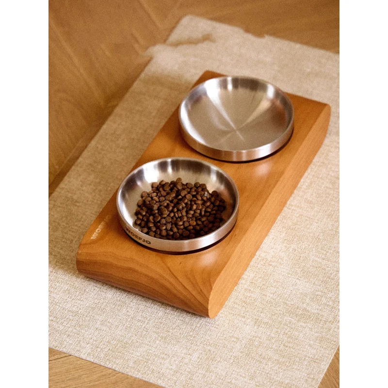 Solid wood pet double bowl anti-tipper neck-protection heighten bowl cat dog, universal ceramic stainles steel bowl, din table
Solid wood pet double bowl anti-tipper neck-protection heighten bowl cat dog, universal ceramic stainles steel bowl, din table
