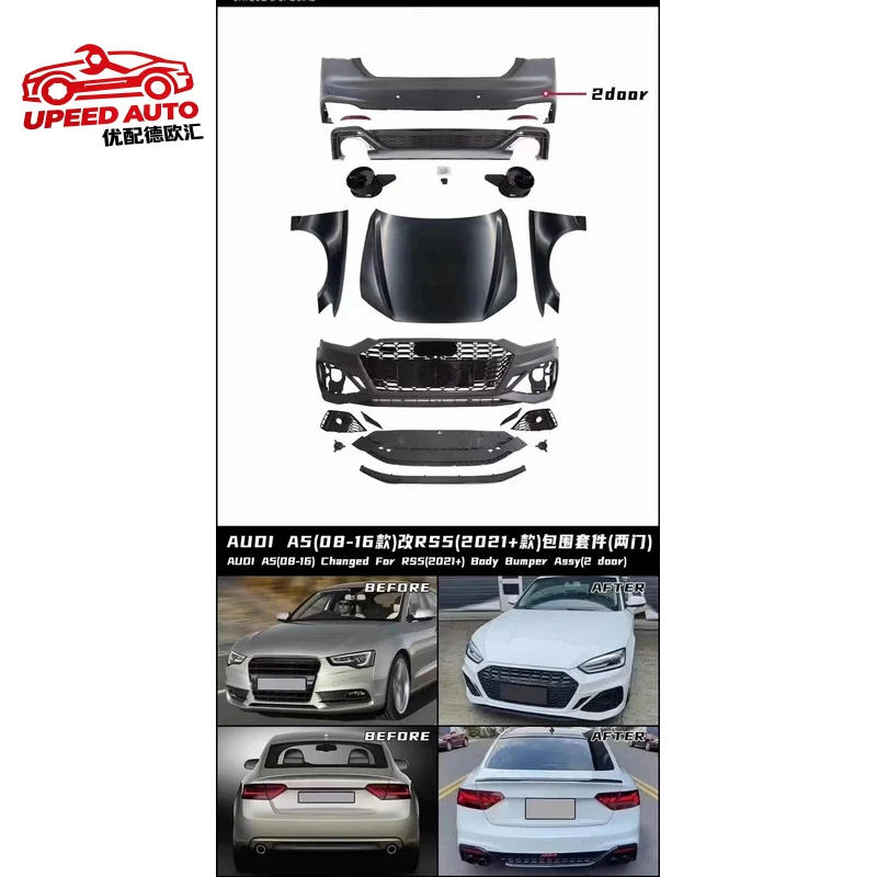 Suitable for STLF New High Quality Front Bumper Body Kit Audis A5 Upgraded to RS5 with Bolt-On Luxury Assembly
Suitable for STLF New High Quality Front Bumper Body Kit Audis A5 Upgraded to RS5 with Bolt-On Luxury Assembly