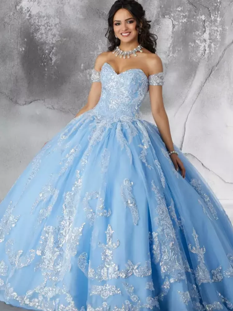 Classic Blue Quinceanera Dresses Lace Applique Detachable Sleeve Formal Birthday Party Prom Ball Gown Vestidos De 15 Anos Corset
Classic Blue Quinceanera Dresses Lace Applique Detachable Sleeve Formal Birthday Party Prom Ball Gown Vestidos De 15 Anos Corset