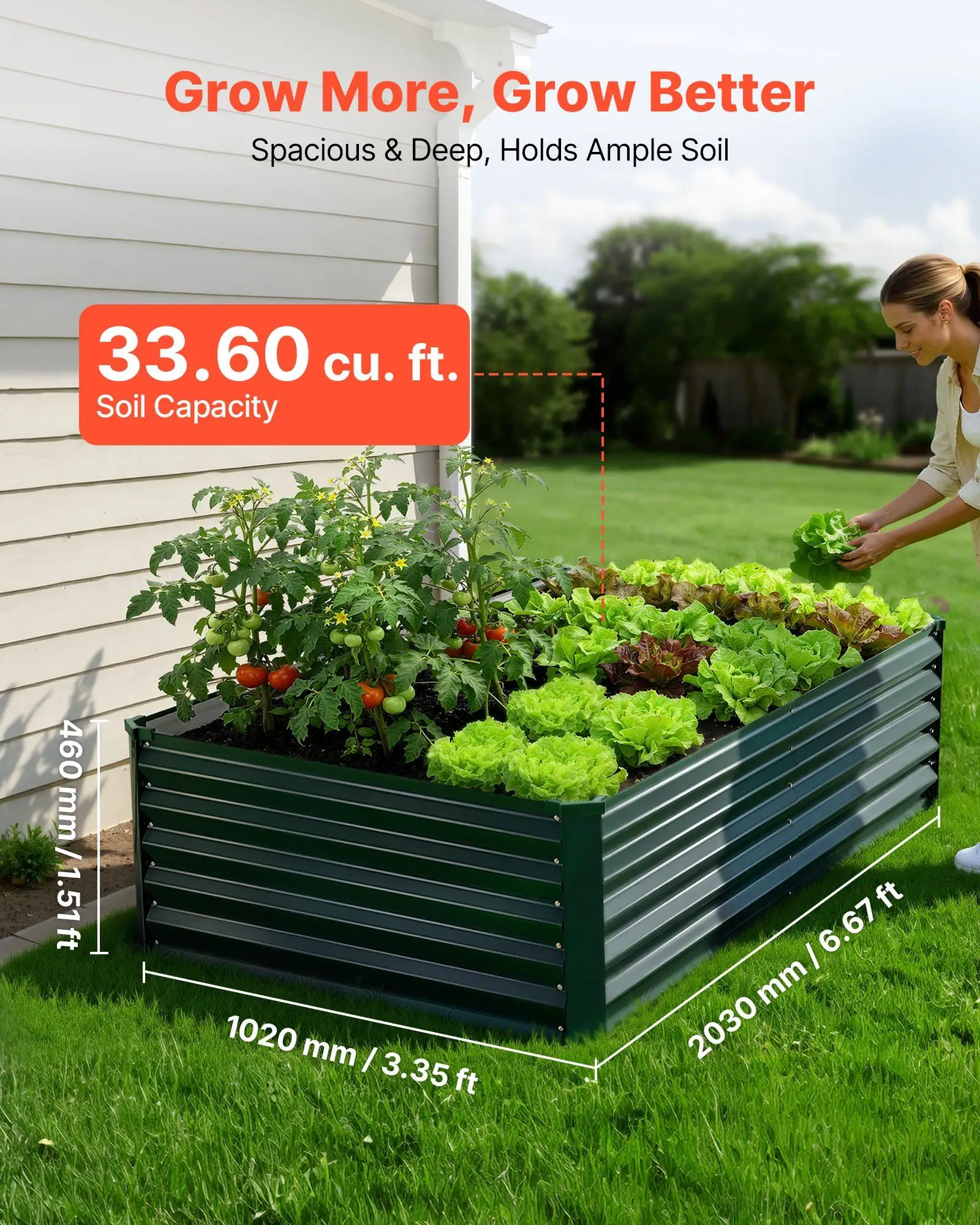 Galvanized Raised Garden Bed, 6.67 x 3.35 x 1.51 ft, Rectangular Metal Planter Box Kit Outdoor, Rustproof Elevated Planting Box
Galvanized Raised Garden Bed, 6.67 x 3.35 x 1.51 ft, Rectangular Metal Planter Box Kit Outdoor, Rustproof Elevated Planting Box
