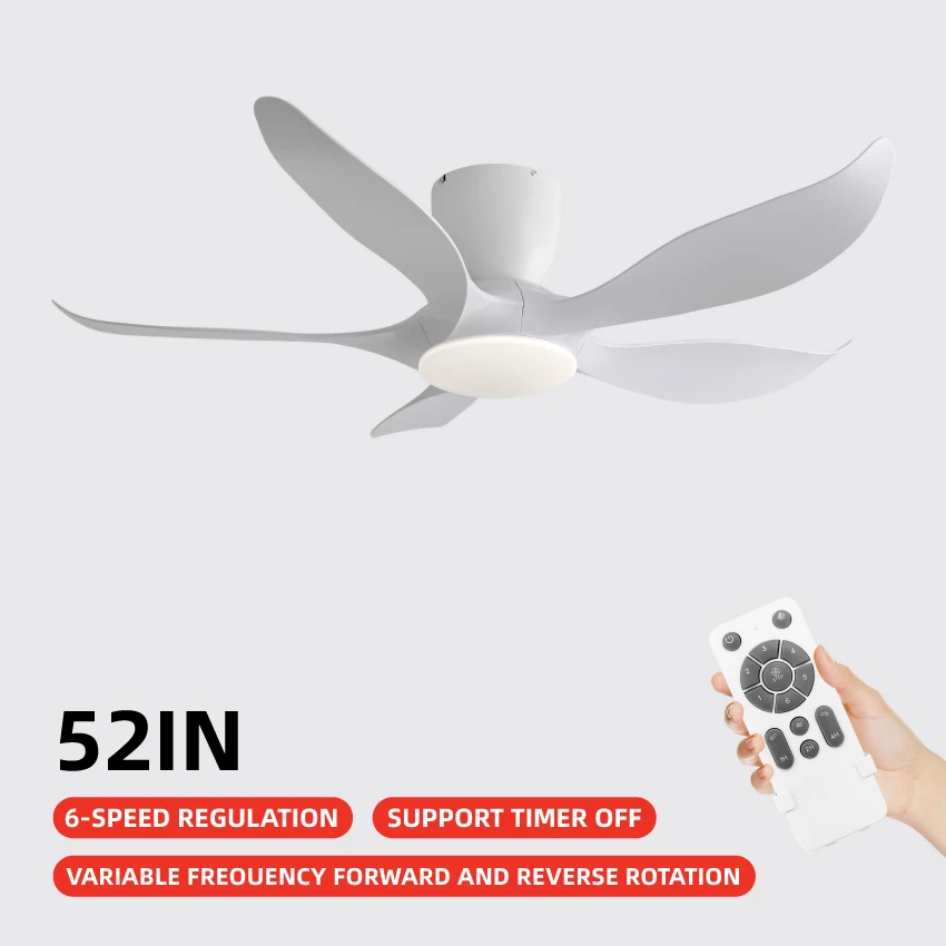 52IN Ceiling Fan Light with Variable Frequency Motor – 6-Speed Regulation, ABS Blades, Quiet Operation & 24W LED Light Source
52IN Ceiling Fan Light with Variable Frequency Motor – 6-Speed Regulation, ABS Blades, Quiet Operation & 24W LED Light Source