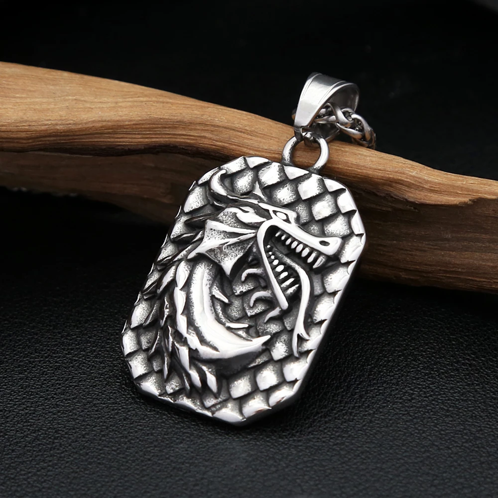 Nordic Viking Dragon Head Pendant Necklace Men's Stainless Steel Fashion Punk Animal Necklaces Scandinavian Amulet Necklace Gift
Nordic Viking Dragon Head Pendant Necklace Men's Stainless Steel Fashion Punk Animal Necklaces Scandinavian Amulet Necklace Gift