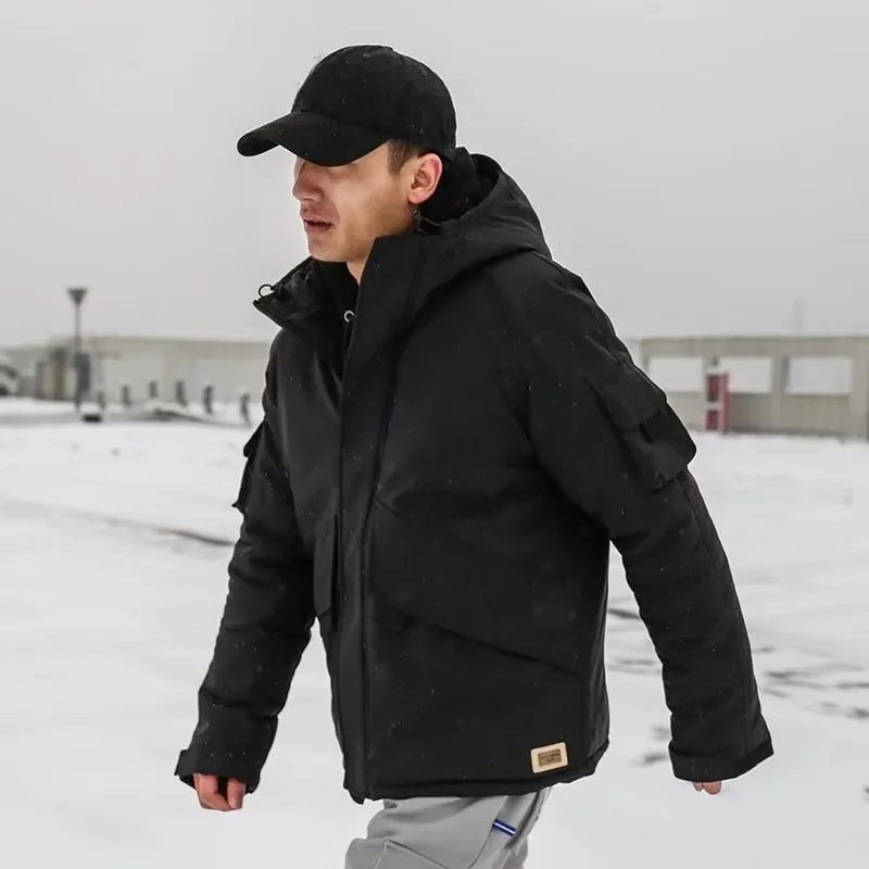 Мужское утолщенное хлопковое пальто на флисовой подкладке, зимняя повседневная куртка с капюшоном, свободный крой, черные парки в винтажном стиле для верхней одежды
Мужское утолщенное хлопковое пальто на флисовой подкладке, зимняя повседневная куртка с капюшоном, свободный крой, черные парки в винтажном стиле для верхней одежды