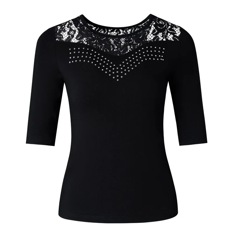 Sparkly Rhinestone Latin Dance Top for Women, Modal Fabric Lace Patchwork V-Back Ballroom Dance Shirt for Latin Performance
Sparkly Rhinestone Latin Dance Top for Women, Modal Fabric Lace Patchwork V-Back Ballroom Dance Shirt for Latin Performance