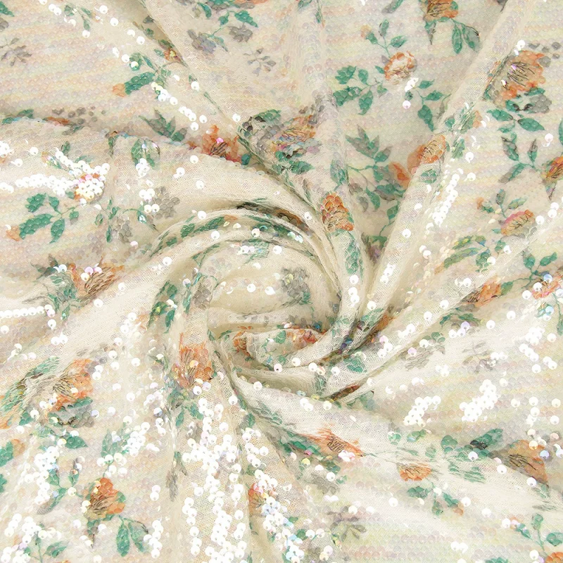 Printed sequined skirt fabric, high-end jacket sequined fabric
Printed sequined skirt fabric, high-end jacket sequined fabric