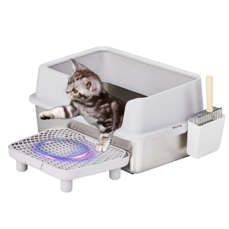 Stainless Steel Cat Litter Box with Lid, Extra Large Litter Pan with High Sides for Big Cats, Kitty Litter Box with Pedal Filter
Stainless Steel Cat Litter Box with Lid, Extra Large Litter Pan with High Sides for Big Cats, Kitty Litter Box with Pedal Filter