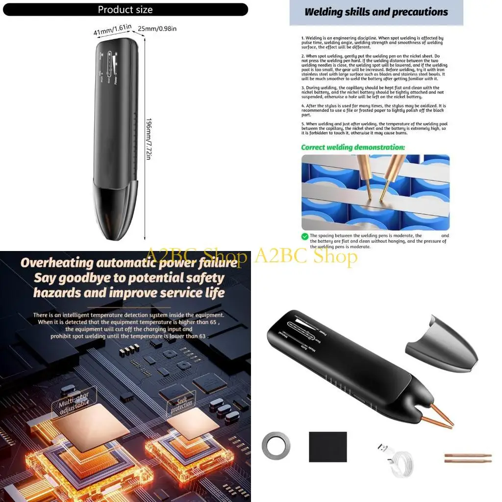A2BC Multifunction Mini Spots welder easy carry Handheld Spots welder Welding Machine for Enthusiasts & Household Battery
A2BC Multifunction Mini Spots welder easy carry Handheld Spots welder Welding Machine for Enthusiasts & Household Battery