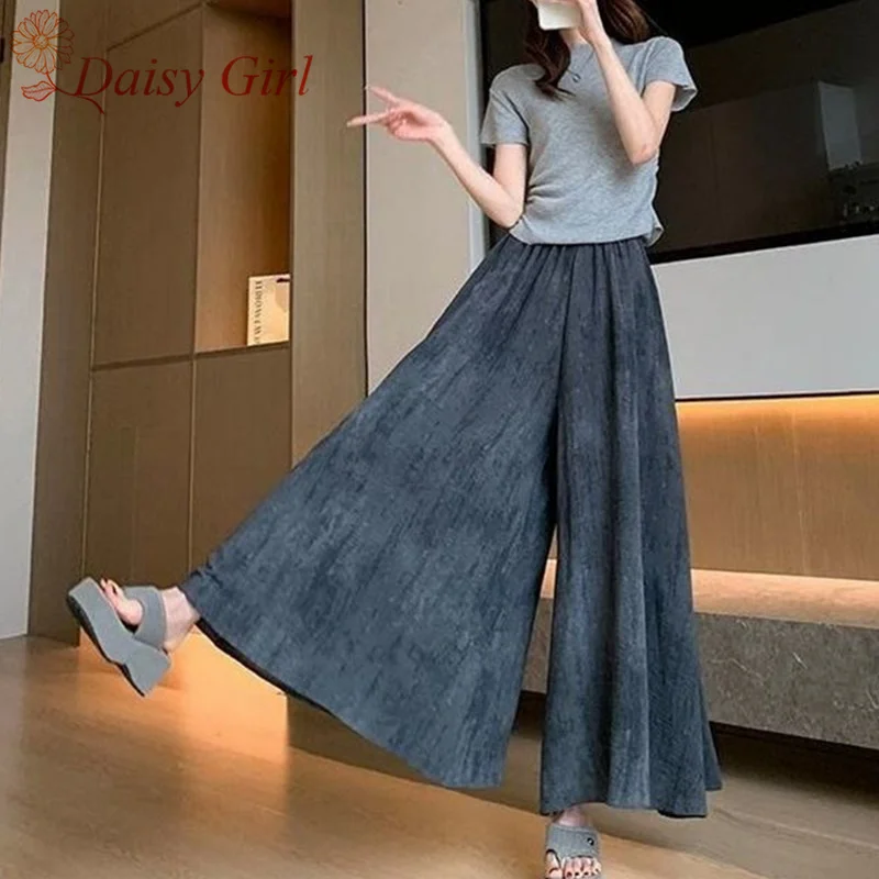 2025 New Summer Ink Tied-Dye Ice Silk Pants Skirt Girls Looking Slim High-Waisted Casual Wide-Leg Elastic Waist Big Swing Pants
2025 New Summer Ink Tied-Dye Ice Silk Pants Skirt Girls Looking Slim High-Waisted Casual Wide-Leg Elastic Waist Big Swing Pants