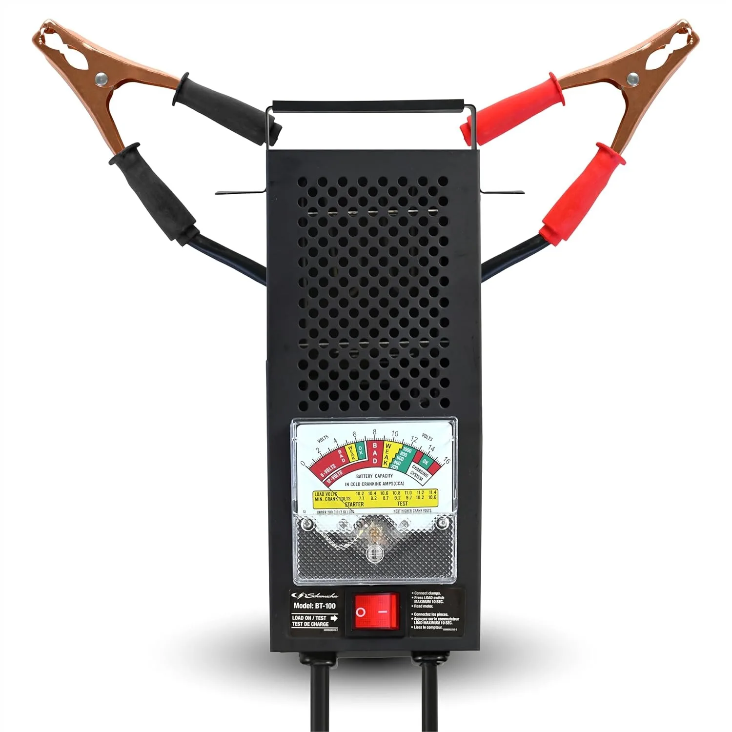 100A Car Battery Load Tester and Voltmeter for 6V/12V Batteries Up to 1000 CCA with Charging System Diagnosis
100A Car Battery Load Tester and Voltmeter for 6V/12V Batteries Up to 1000 CCA with Charging System Diagnosis