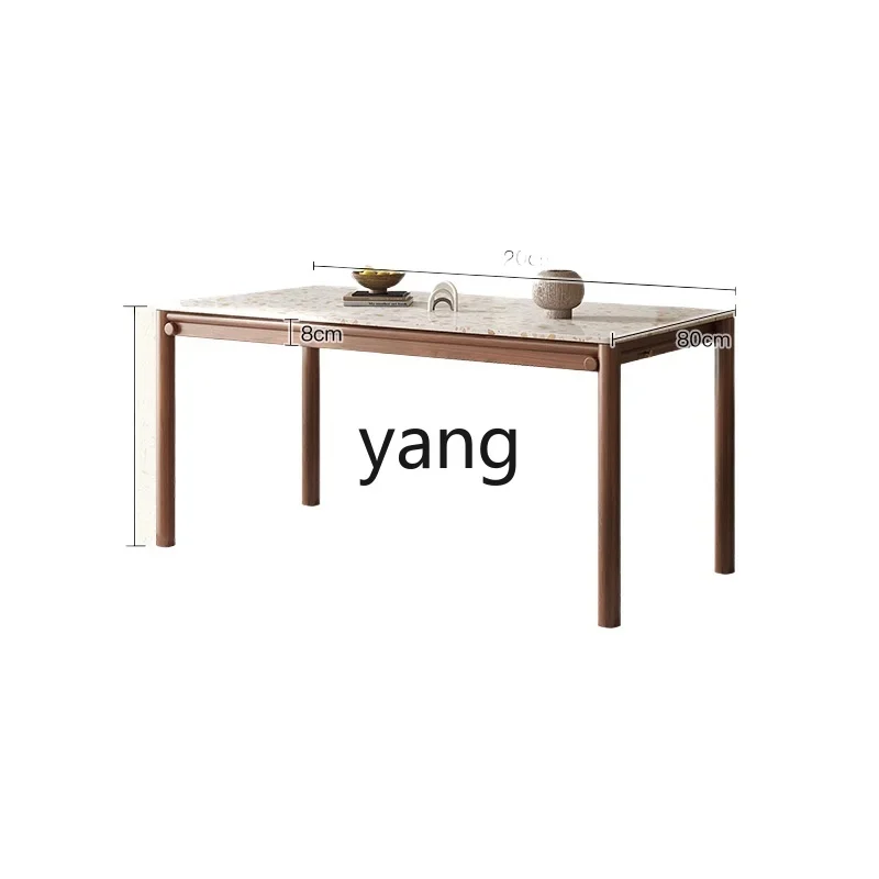 Ltt black walnut antique household solid wood rectangular dining table
Ltt black walnut antique household solid wood rectangular dining table