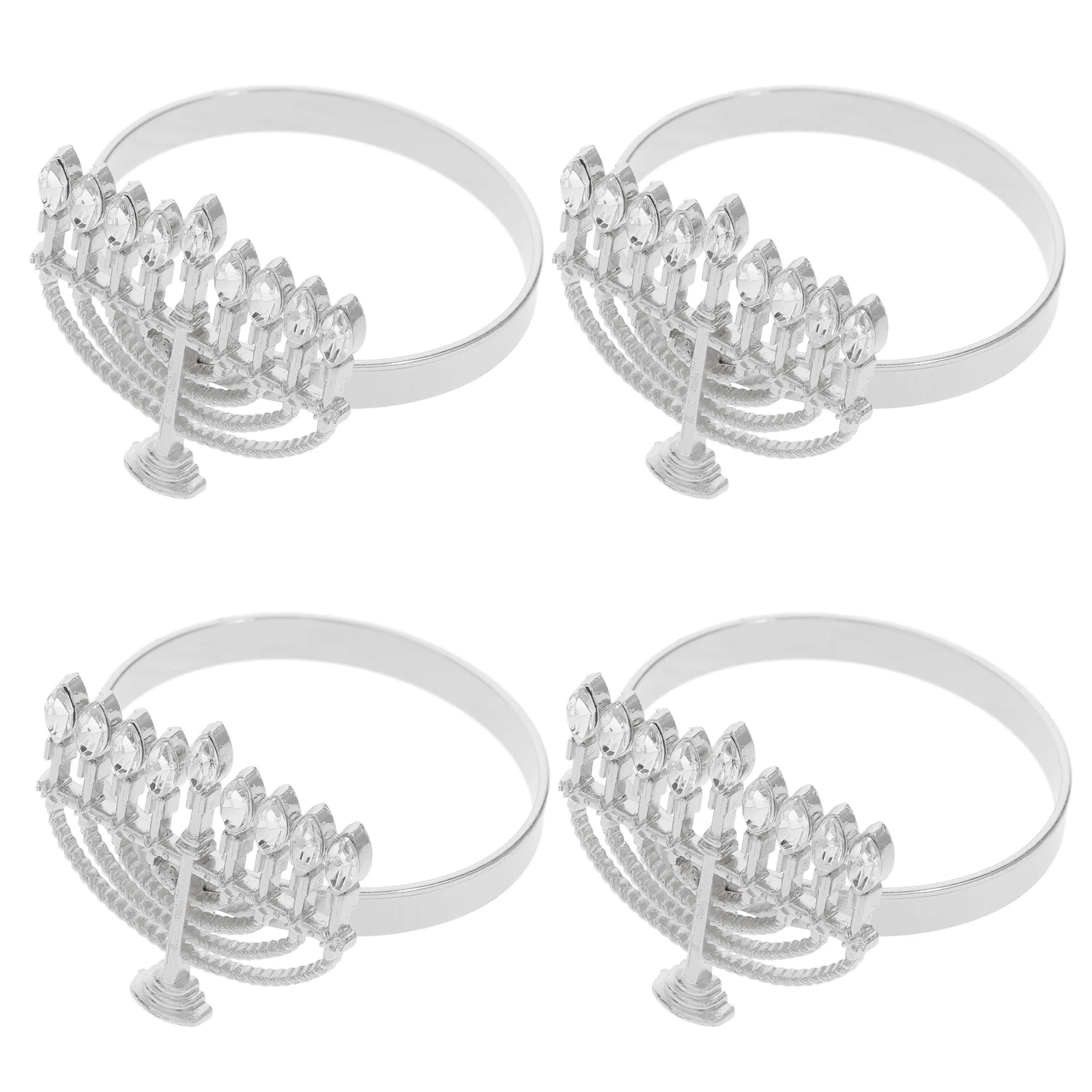 4 Pcs Napkin Rings Candlestick Silver Bulk Table Decorations Reusable Wear Resistant Elegant Hanukkah Party Serviette Buckles
4 Pcs Napkin Rings Candlestick Silver Bulk Table Decorations Reusable Wear Resistant Elegant Hanukkah Party Serviette Buckles