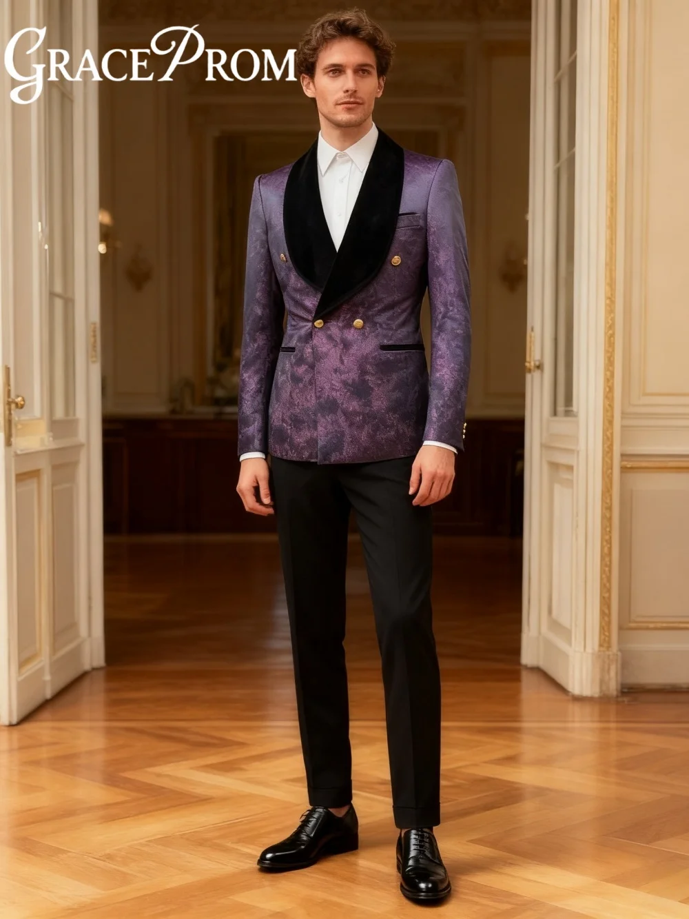 Elegant Double-Breasted Men's Suit Set 2PCS For Wedding Classic Groom Suit Host Party Suit Blazers Pants Exquisite Jacquard Men
Elegant Double-Breasted Men's Suit Set 2PCS For Wedding Classic Groom Suit Host Party Suit Blazers Pants Exquisite Jacquard Men