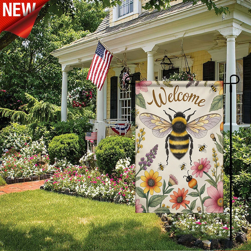 1PC, Welcome Bee Pattern Garden Flag Double Sided Bumblebee Floral Welcome Yard Flag Spring Summer Outdoor Decorative Flag for Patio Lawn Porch Farmhouse Outside Holiday Seasonal Decor
1PC, Welcome Bee Pattern Garden Flag Double Sided Bumblebee Floral Welcome Yard Flag Spring Summer Outdoor Decorative Flag for Patio Lawn Porch Farmhouse Outside Holiday Seasonal Decor