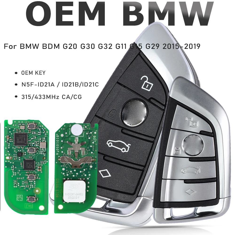 OEM Original N5F-ID21A / ID21B/ID21C Smart Remote Key 315MHz CA / 434MHz CA CG Fob for BMW BDM G20 G30 G32 G11 G15 G29 2015-2019
OEM Original N5F-ID21A / ID21B/ID21C Smart Remote Key 315MHz CA / 434MHz CA CG Fob for BMW BDM G20 G30 G32 G11 G15 G29 2015-2019