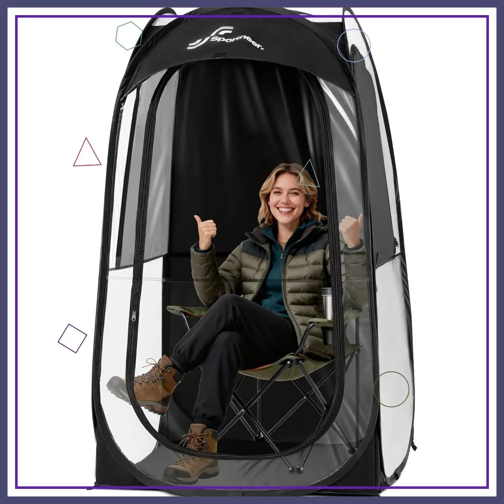1 Person Instant Pop Up Sports Tent, Lightweight Portable Shelter for Cold Weather, 37"L x 37"W x 63.5"H
1 Person Instant Pop Up Sports Tent, Lightweight Portable Shelter for Cold Weather, 37"L x 37"W x 63.5"H
