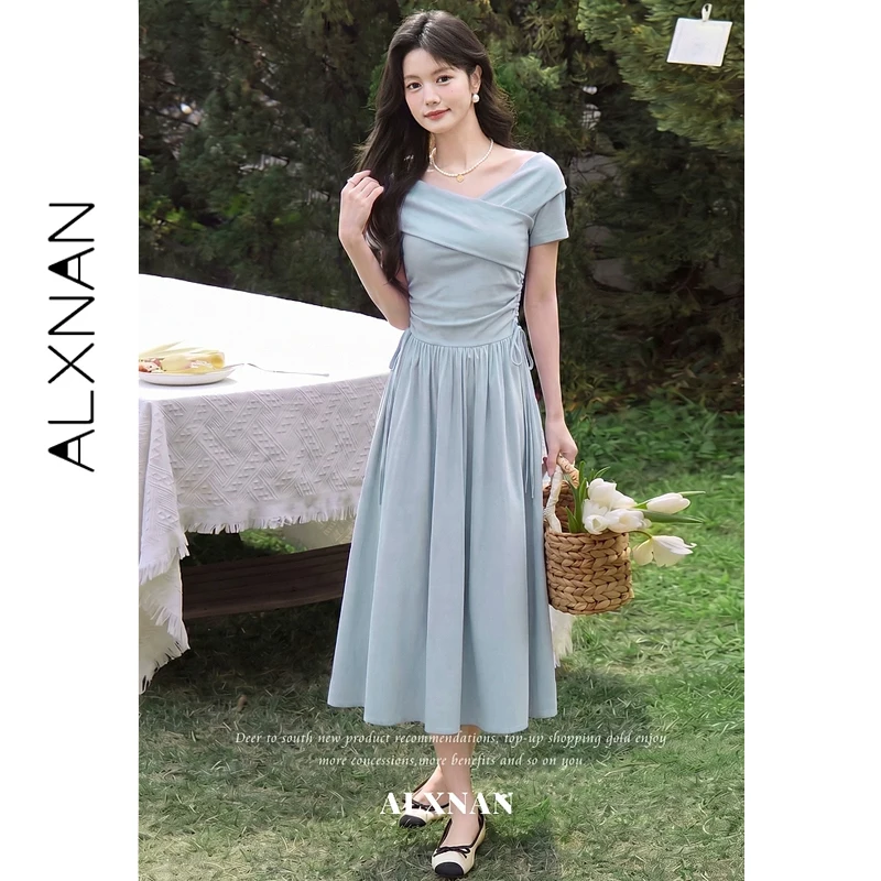 ALXNAN Blue Dress 2026 Summer Cross V-neck Waist Ruched Slim Fit Fake Two-piece Vacation Dress Fashion Casual Dresses L62865A-9
ALXNAN Blue Dress 2026 Summer Cross V-neck Waist Ruched Slim Fit Fake Two-piece Vacation Dress Fashion Casual Dresses L62865A-9