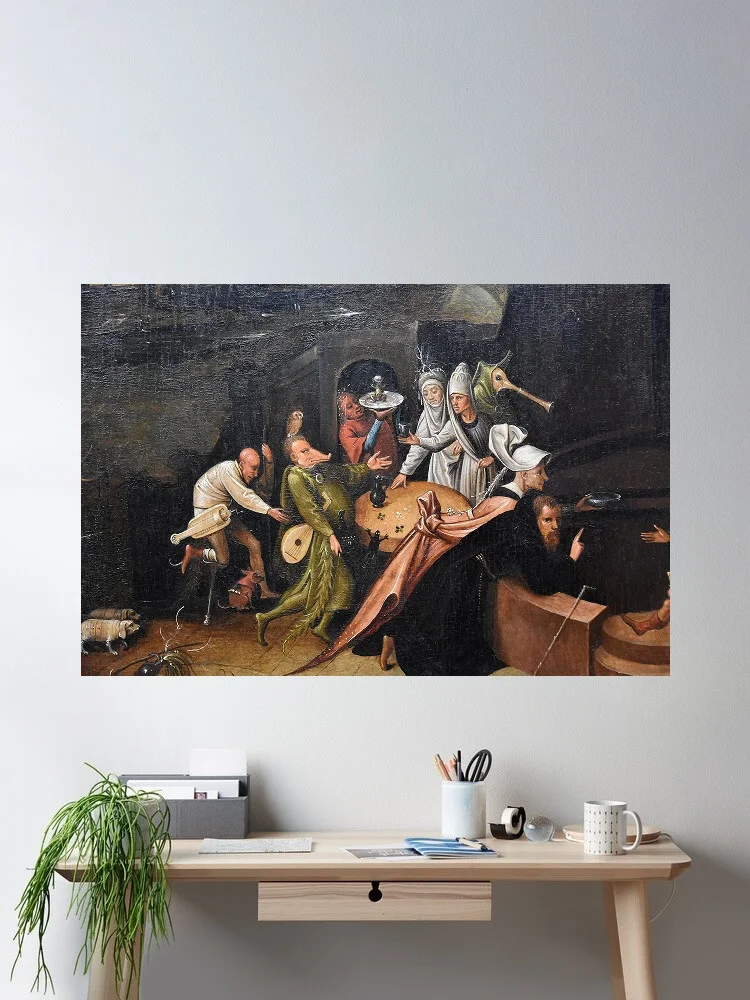 Hieronymus Bosch, Copy of the Temptation of St. Anthony the Great, Print Art Canvas Poster,Living Room , Home Wall Decor Picture
Hieronymus Bosch, Copy of the Temptation of St. Anthony the Great, Print Art Canvas Poster,Living Room , Home Wall Decor Picture