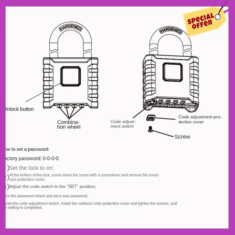 HFIL-Heavy Duty Combination Padlock, Outdoor Padlock, Mechanical Combination Lock For Lockers,Gates
HFIL-Heavy Duty Combination Padlock, Outdoor Padlock, Mechanical Combination Lock For Lockers,Gates
