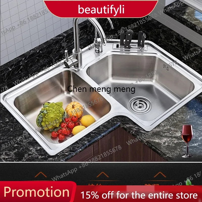 01A Kitchen corner 8059 sink 304 stainless steel corner vegetable basin special-shaped integrated sink
01A Kitchen corner 8059 sink 304 stainless steel corner vegetable basin special-shaped integrated sink