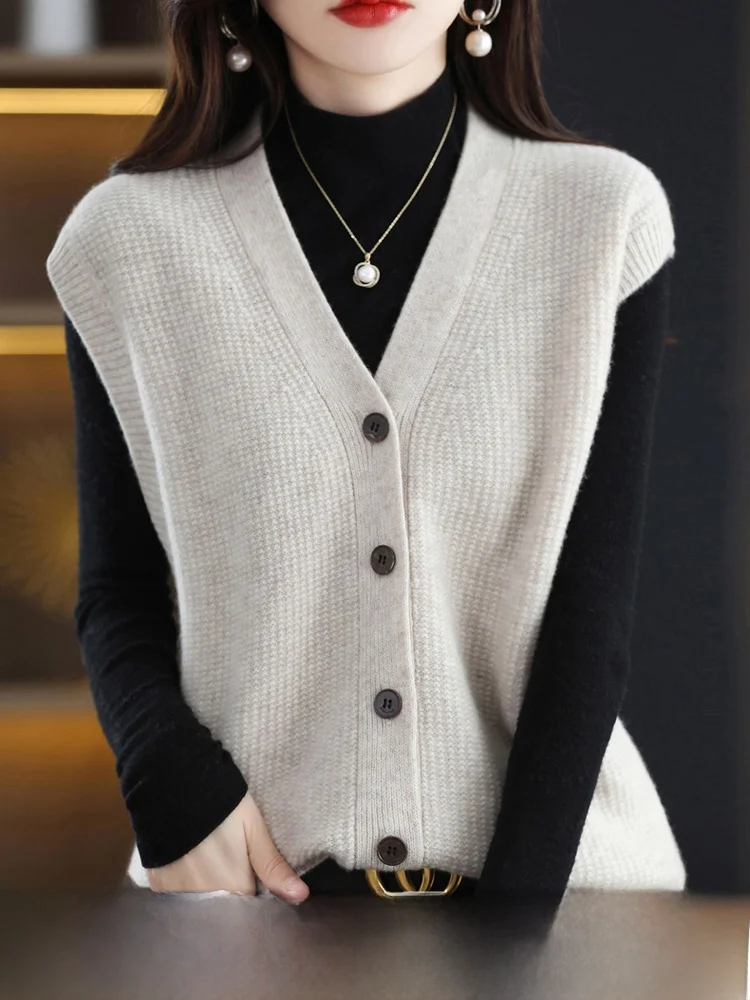 Loose Women's Knitted Open Cardigan Vest Svel V-Ne Sweater Outerwear Spring New Sle Comfortable Base Layer Top
Loose Women's Knitted Open Cardigan Vest Svel V-Ne Sweater Outerwear Spring New Sle Comfortable Base Layer Top