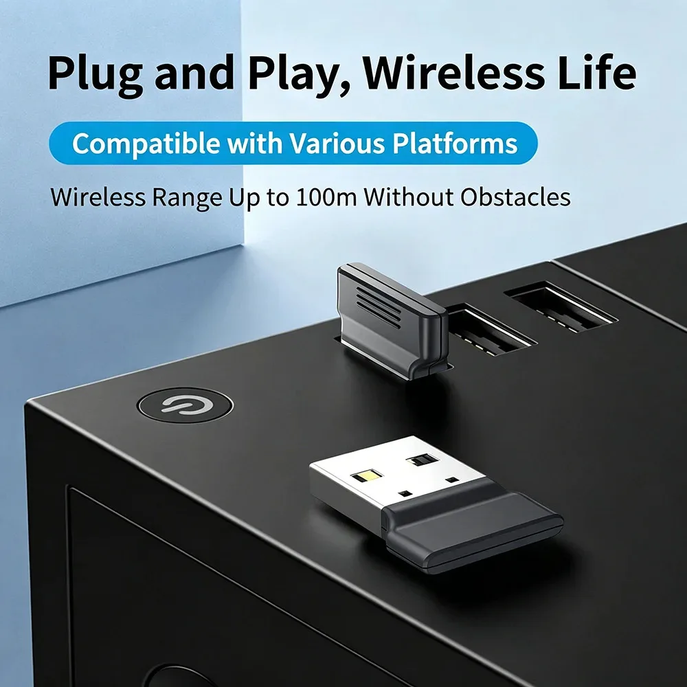 USB-адаптер KEBIDUMEI Bluetooth 6.0 для ПК, беспроводной приемник-передатчик звука для колонок, мыши, клавиатуры, музыки
USB-адаптер KEBIDUMEI Bluetooth 6.0 для ПК, беспроводной приемник-передатчик звука для колонок, мыши, клавиатуры, музыки