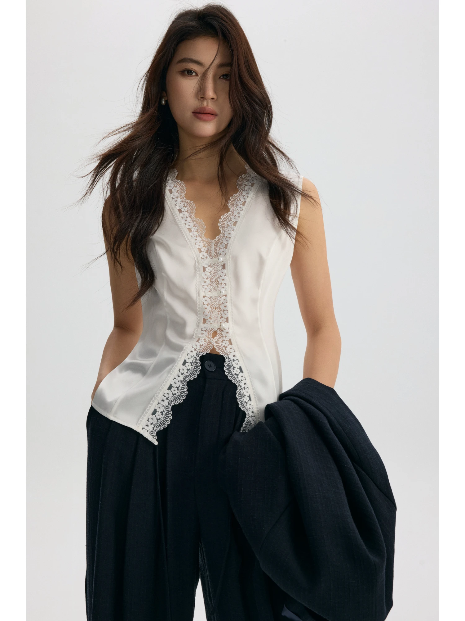 owyee Lace Hollow out V-Ne Slim Fit Tank Top Acetate Pearlescent Women's Faion Commute Sle Single Piece Spring Thin
owyee Lace Hollow out V-Ne Slim Fit Tank Top Acetate Pearlescent Women's Faion Commute Sle Single Piece Spring Thin