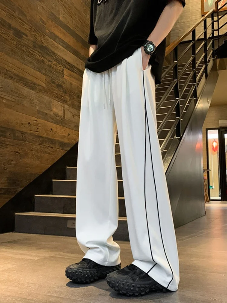 American High Street Men's Autumn Thin Loose Straight Sport Pants Drapey Wide Leg Reflective Stripes Casual Trousers
American High Street Men's Autumn Thin Loose Straight Sport Pants Drapey Wide Leg Reflective Stripes Casual Trousers