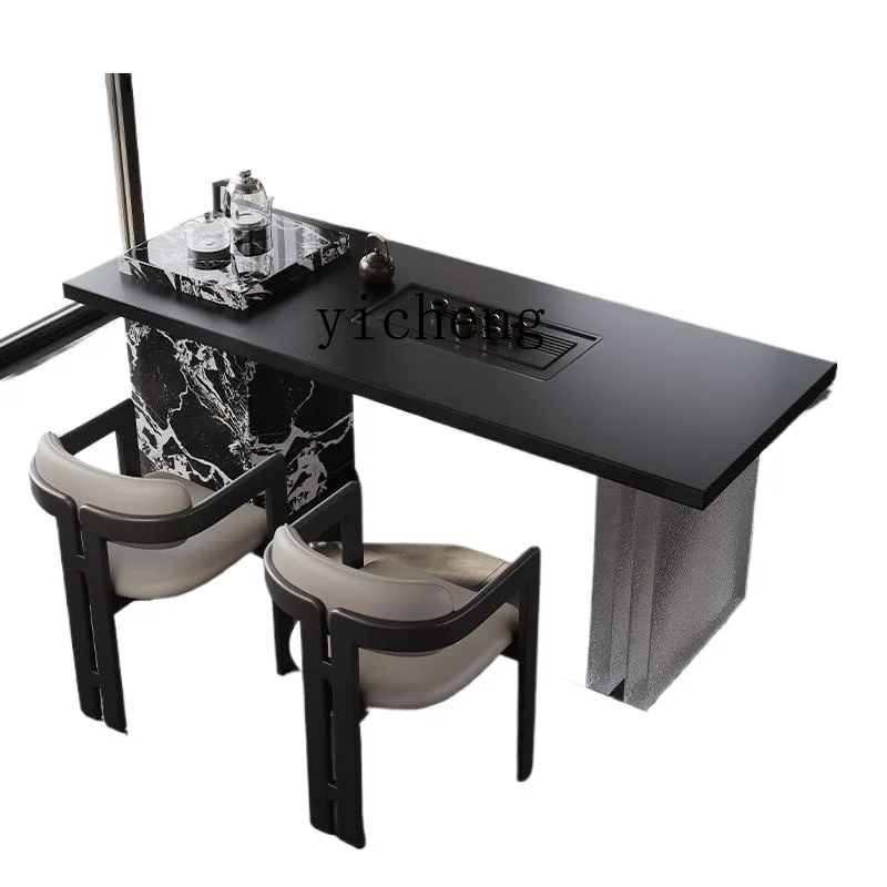 XL Italian minimalist rock slab tea table and chair combination villa high-end tea room office tea table
XL Italian minimalist rock slab tea table and chair combination villa high-end tea room office tea table