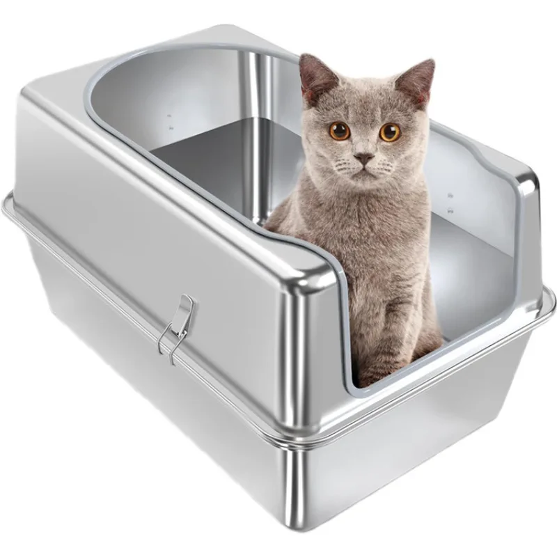 Stainless steel cat litter box semi-closed scratch-proof, scratch-proof and splash-proof large
Stainless steel cat litter box semi-closed scratch-proof, scratch-proof and splash-proof large