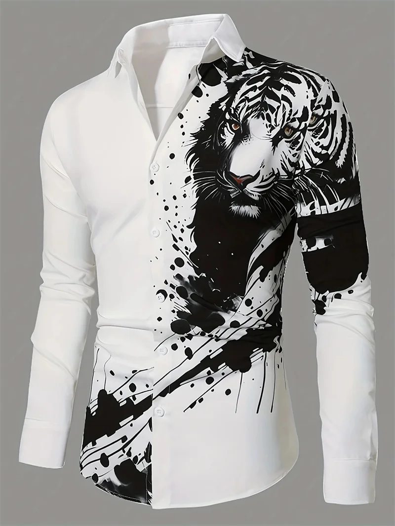 Fashion Men's Long Sleeve Shirts Tiger Pattern 3D Printed Men's Clothing 2025 Button Shirt Autumn New Casual Outdoor Shirt
Fashion Men's Long Sleeve Shirts Tiger Pattern 3D Printed Men's Clothing 2025 Button Shirt Autumn New Casual Outdoor Shirt