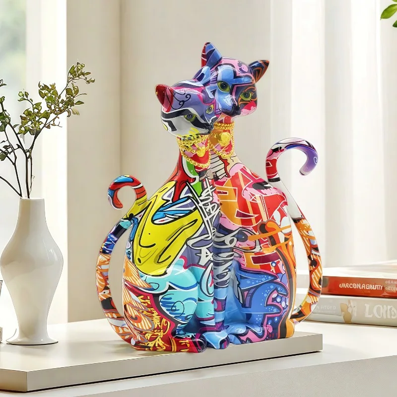 New Graffiti Cat Ornaments, stylish simple home decor fine resin crafts for cabinet, living room and art table display
New Graffiti Cat Ornaments, stylish simple home decor fine resin crafts for cabinet, living room and art table display